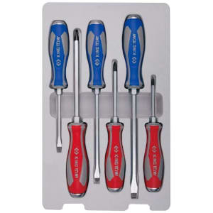 Jeu de 6 tournevis plats et phillips photo du produit